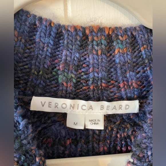 Veronica Beard Sweater Size Medium Blue Marled - Picture 2 of 4